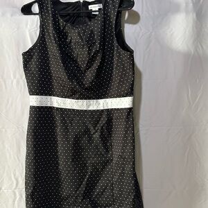 Liz Claiborne Women’s Sleeveless Dress Size 12 Black and White Polka Dot